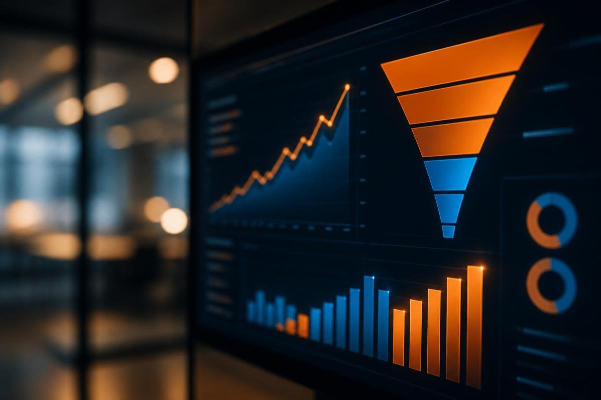 Business analytics dashboard showing pipeline performance charts